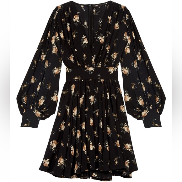 Maje Rasmus Printed Crêpe Skater Dress - Picture 3 of 3